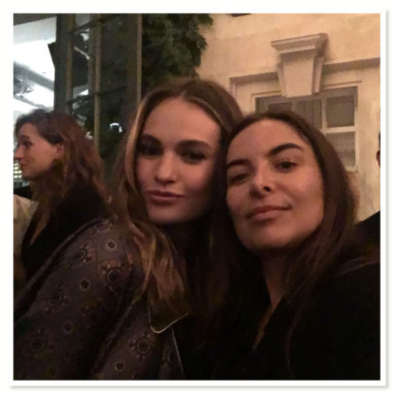 Wendy and Lily James in the Courtyard_Border